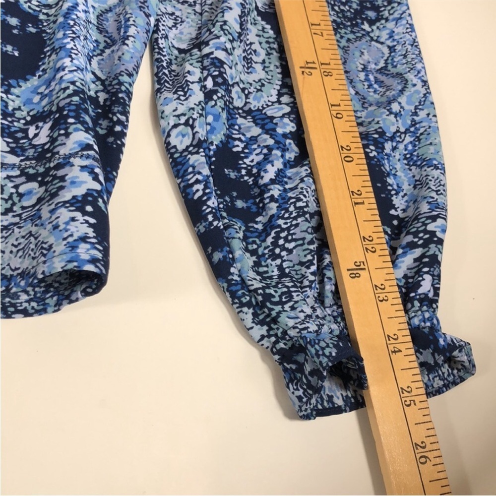 Joie Blouse Peasant Style Blue Parisian Paisley 1/4 Button Size Medium - Picture 14 of 15